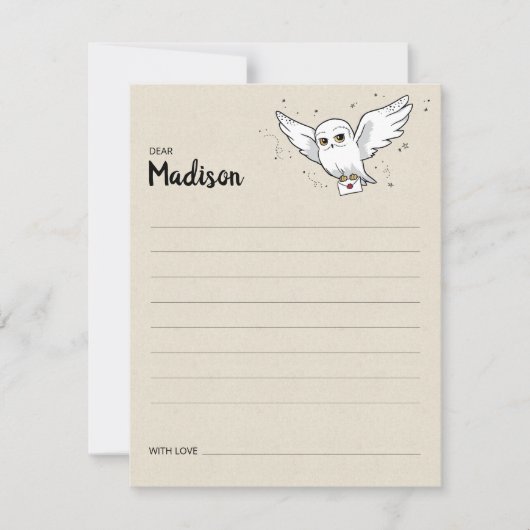 HARRY POTTER™ Baby Shower Tijdcapsule Briefje Notitiekaartje (Voorkant)