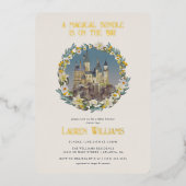 Harry Potter | Baby shower van het Magische Hogwar Folie Uitnodiging (Voorkant)