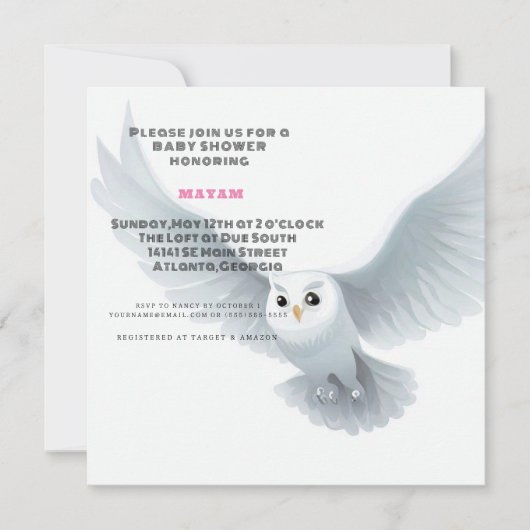 Harry Potter | Baby shower van witte uil Kaart (Voorkant)