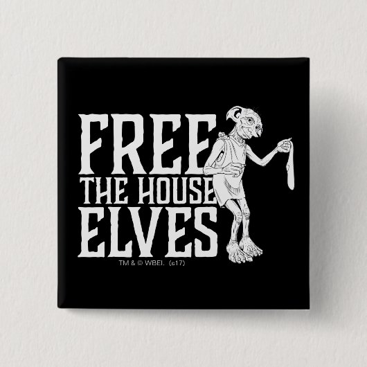 Harry Potter | Bevrijd De Huiselfen Vierkante Button 5,1 Cm (Voorkant)