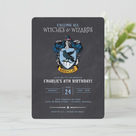 Harry Potter Birthday | Ravenclaw Chalkboard Kaart (Staand voorkant)