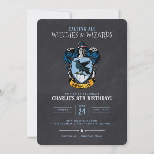 Harry Potter Birthday | Ravenclaw Chalkboard Kaart (Voorkant)