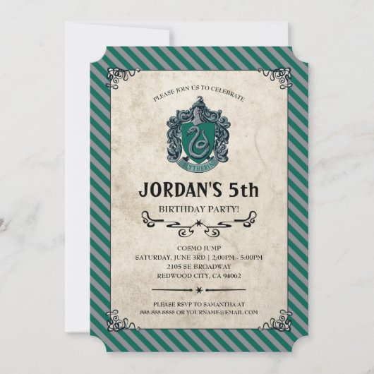 Harry Potter Birthday | Slytherin Kaart (Voorkant)