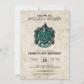 Harry Potter Birthday | Uitnodiging voor Slytherin (Voorkant)