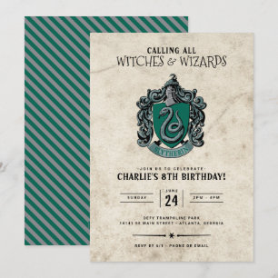 Harry Potter Birthday   Uitnodiging voor Slytherin