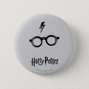 Harry Potter   Bliksem en bril Ronde Button 5,7 Cm
