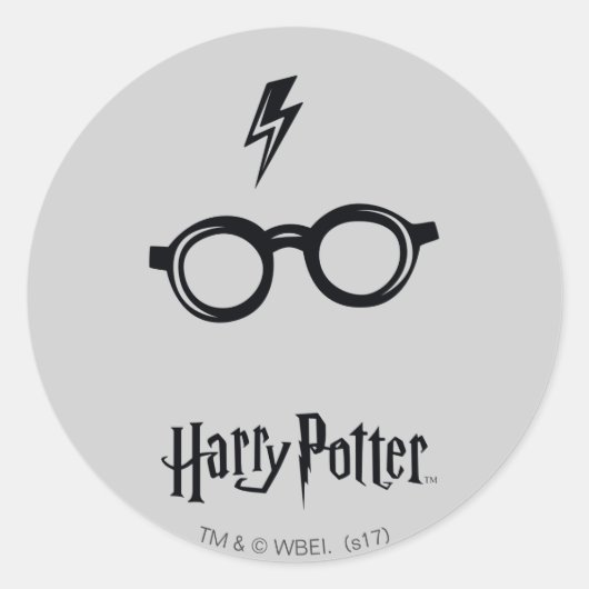 Harry Potter | Bliksem en bril Ronde Sticker (Voorkant)