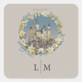 Harry Potter | Bloemstuk Hogwarts Kasteelhochzeit Vierkante Sticker (Voorkant)