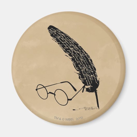 Harry Potter | Bril en ganzenveer Magneet (Voorkant)