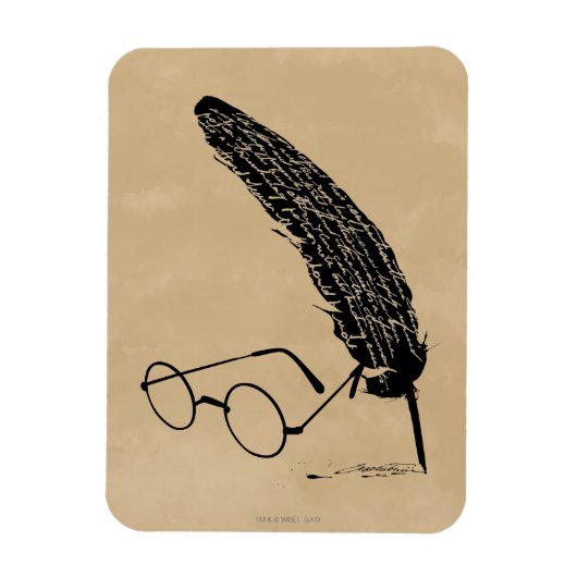 Harry Potter | Bril en ganzenveer Magneet (Verticaal)