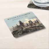 Harry Potter Bruiloft | Kasteel Hogwarts Kartonnen Onderzetters (Schuin)