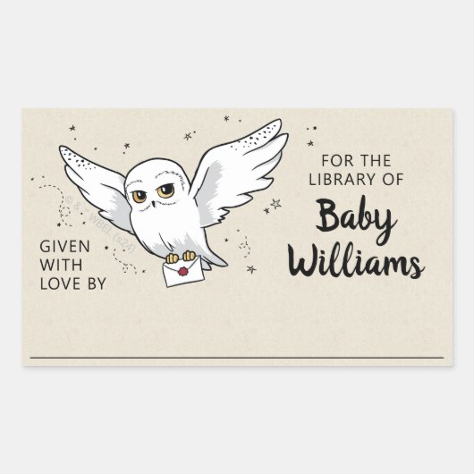 HARRY POTTER™ Cadeau Baby Shower Boekplaat Rechthoekige Sticker (Voorkant)