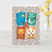 HARRY POTTER™| CARTOON HOGWARTS™ HOUSSEN KAART (Gele Bloem)