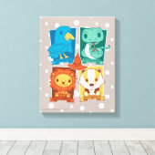 HARRY POTTER™ | CARTOON HOGWARTS™ HUISEN CANVAS AFDRUK (Insitu (Houten vloer))