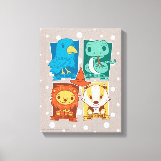 HARRY POTTER™ | CARTOON HOGWARTS™ HUISEN CANVAS AFDRUK (Voorkant)