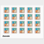 HARRY POTTER™ | CARTOON HOGWARTS™ HUISEN VIERKANTE STICKER (Vel)