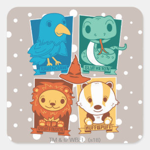 HARRY POTTER™   CARTOON HOGWARTS™ HUISEN VIERKANTE STICKER