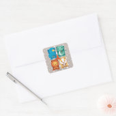 HARRY POTTER™ | CARTOON HOGWARTS™ HUISEN VIERKANTE STICKER (Envelop)