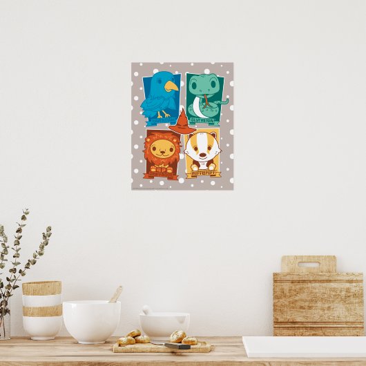 HARRY POTTER™ | CARTOON HOGWARTS™ HUISS POSTER (Keuken)