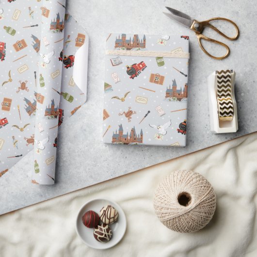 Harry Potter Cartoon Hogwarts Patroon Cadeaupapier (Crafts)