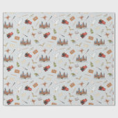 Harry Potter Cartoon Hogwarts Patroon Cadeaupapier (Vlak)