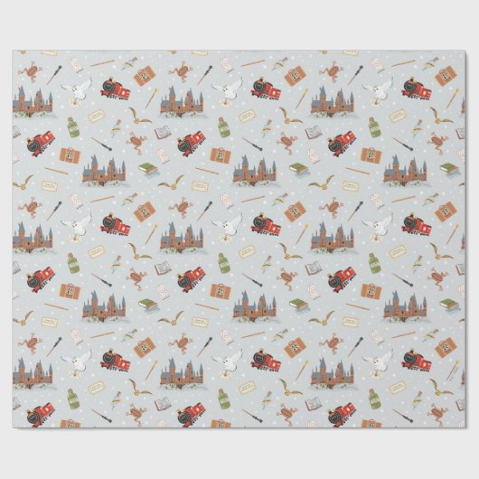 Harry Potter Cartoon Hogwarts Patroon Cadeaupapier (Vlak)