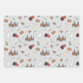 Harry Potter Cartoon Hogwarts Patroon Inpakpapier Vel