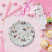 Harry Potter Cartoon Hogwarts Patroon Papieren Bordje (Feest)