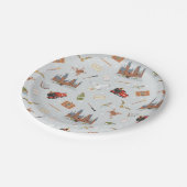 Harry Potter Cartoon Hogwarts Patroon Papieren Bordje (Gekanteld)