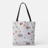 Harry Potter Cartoon Hogwarts Patroon Tote Bag (Achterkant)