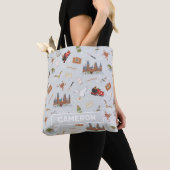 Harry Potter Cartoon Hogwarts Patroon Tote Bag (Dichtbij)