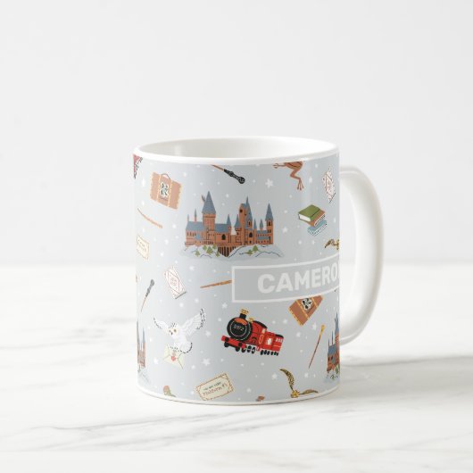 Harry Potter Cartoon Hogwarts Pattern Koffiemok (Voorkant rechts)