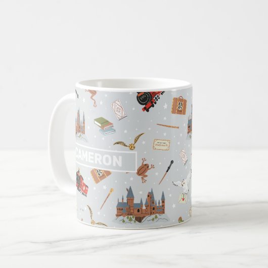 Harry Potter Cartoon Hogwarts Pattern Koffiemok (Voorkant links)