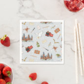 Harry Potter Cartoon Hogwarts Pattern Servet (Insitu)