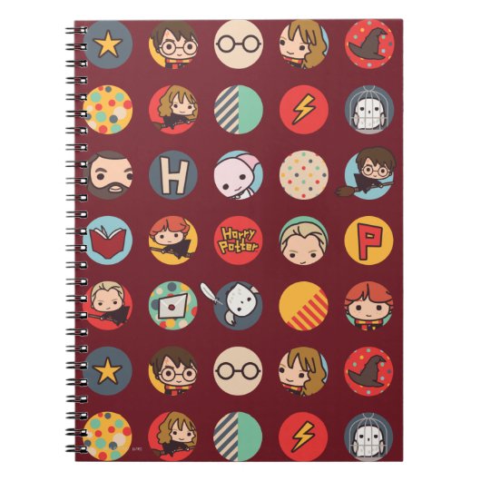 Harry Potter Cartoon Icons Patroon Notitieboek (Voorkant)
