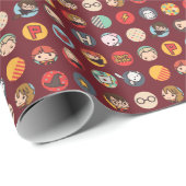 Harry Potter Cartoon Icons Pattern Cadeaupapier (Rol Hoek)