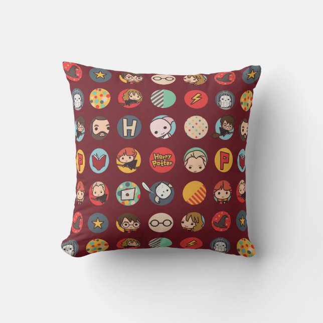 Harry Potter Cartoon Icons Pattern Kussen (Voorkant)