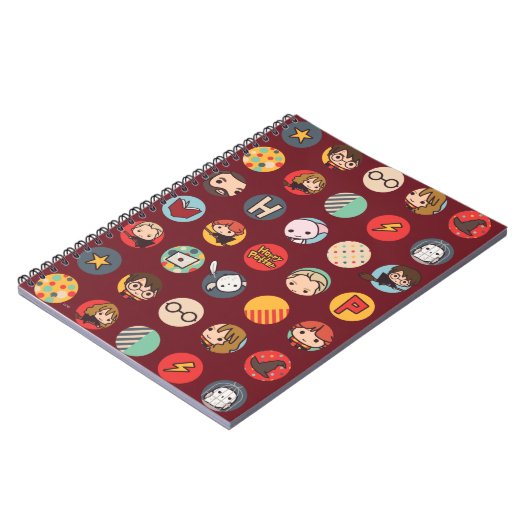 Harry Potter Cartoon Icons Pattern Notitieboek (Linkerzijde)