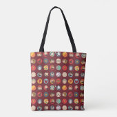 Harry Potter Cartoon Pictogrammen Patroon Tote Bag (Achterkant)