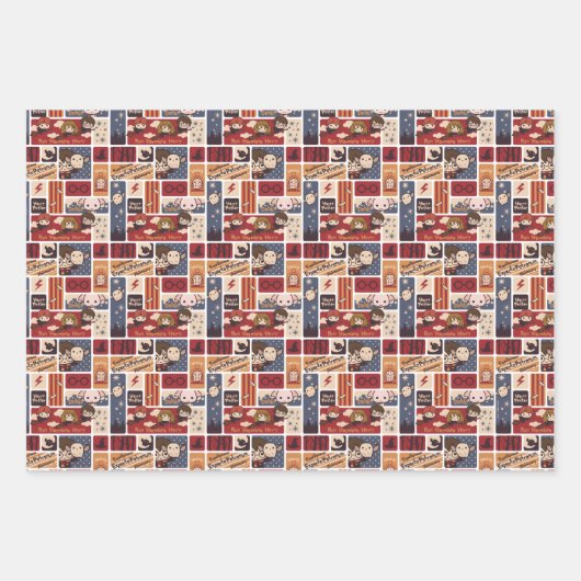 Harry Potter Cartoon Scenes Pattern Inpakpapier Vel (Voorkant)