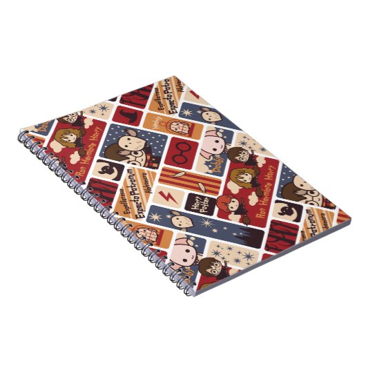 Harry Potter Cartoon Scenes Pattern Notitieboek (Rechterzijde)