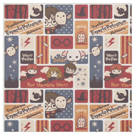 Harry Potter Cartoon Scenes Pattern Stof (Swatch)