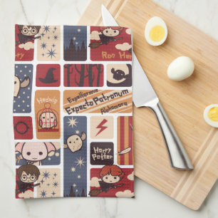 Harry Potter Cartoon Scenes Pattern Theedoek