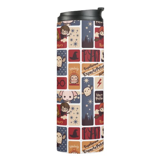 Harry Potter Cartoon Scenes Pattern Thermosbeker (Gedraaid links)