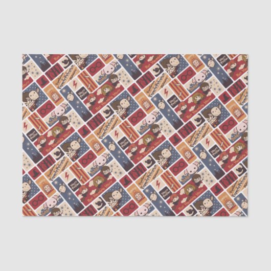 Harry Potter Cartoon Scenes Pattern Tissuepapier (Voorkant)