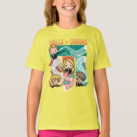 HARRY POTTER™ | CARTOON SPELLS EN CHARMS T-SHIRT (Voorkant)