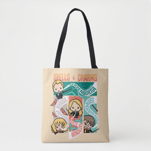 HARRY POTTER™ | CARTOON SPELLS EN CHARMS TOTE BAG (Voorkant)