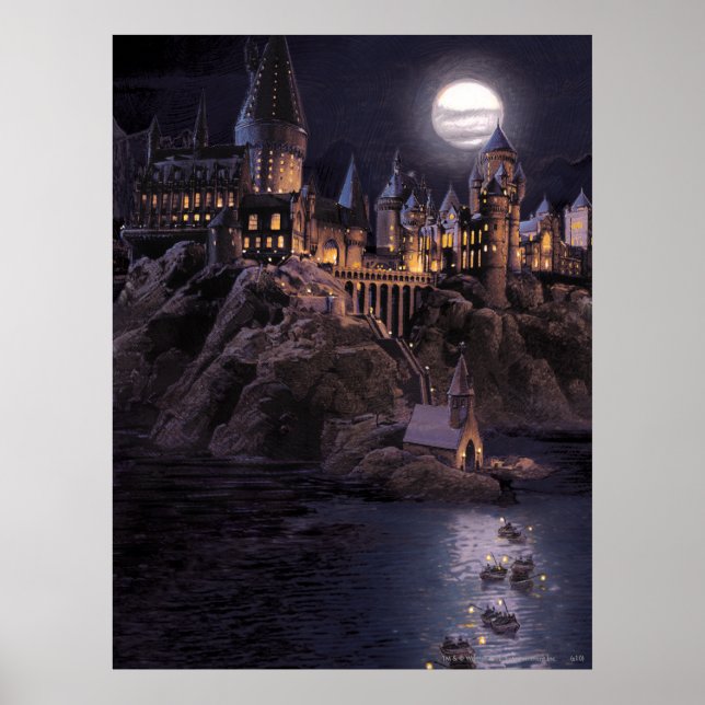 Harry Potter Castle | Groot Meer aan Hogwarts Poster (Voorkant)