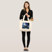 Harry Potter Castle | Hogwarts 's nachts Grote Tote Bag (Voorkant (model))