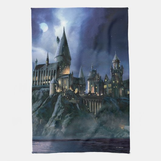 Harry Potter Castle | Moonlit Hogwarts Theedoek (Verticaal)
